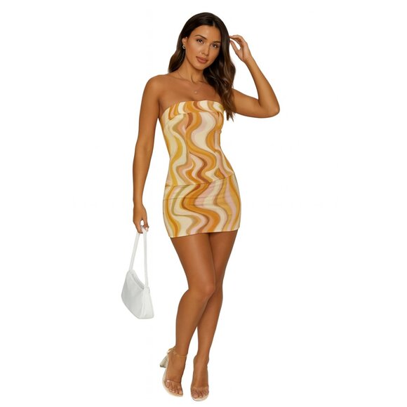 Wild Fable Multicolor Striped Bodycon‎ Mini Dress – Size Small - Picture 1 of 5